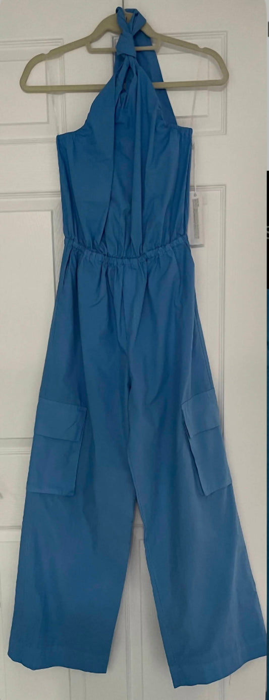 Stateside - Structured Poplin Cargo Halter Jumpsuit