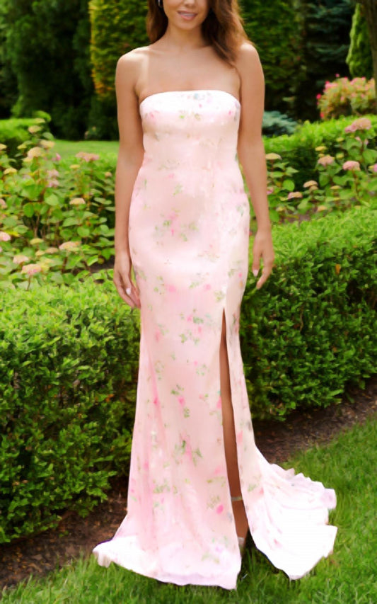 Faviana - Sequin Strapless Floral Gown