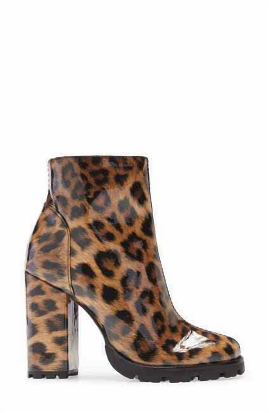 Schutz - Women's Nandy Side Zip Lugged Soles Animal Print Platform Boots