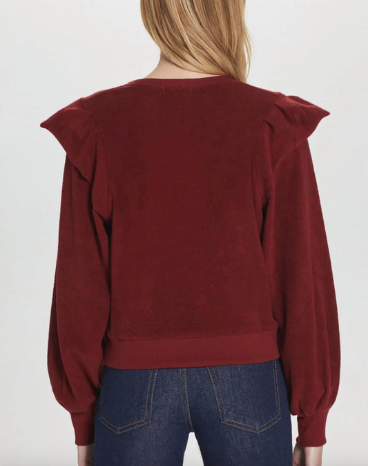 Ruffle Shoulder Sweatshirt
