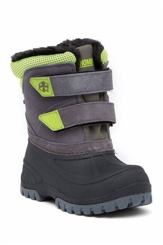 Khombu - Kids Youth Snowbank Faux Fur Suede Rubber Boots