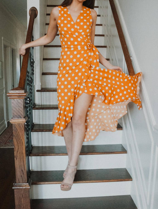 Epretty - Sweetest Thing Polka Dot Wrap Midi Dress