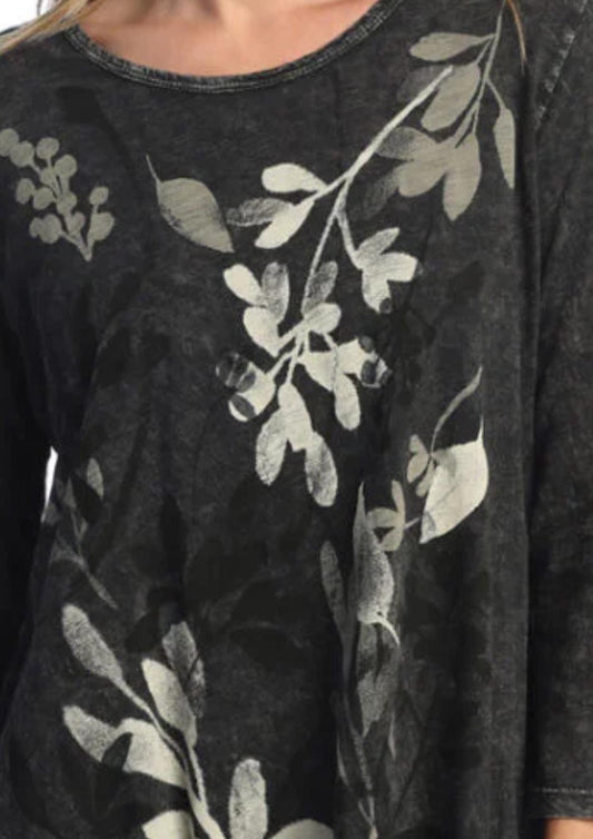 Jess & Jane - Verde Mineral Washed Cotton Georgette Contrast Top