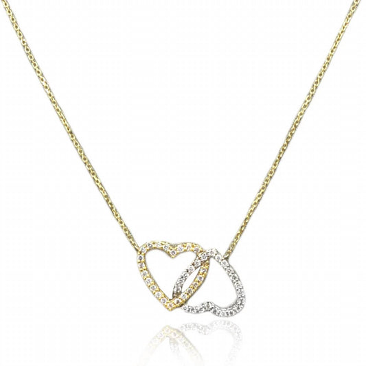 Diana M Jewels - 0.35 Cts Double Heart Diamond Pendant