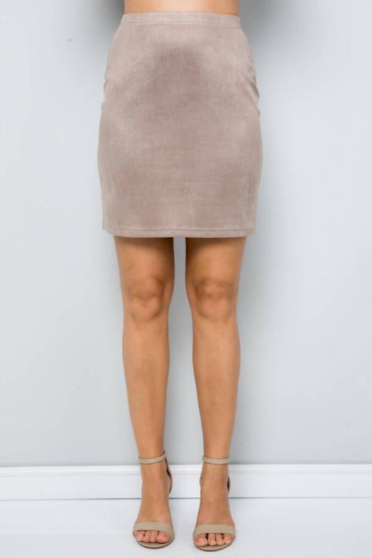See And Be Seen - Faux Suede Stretch Mini Skirt