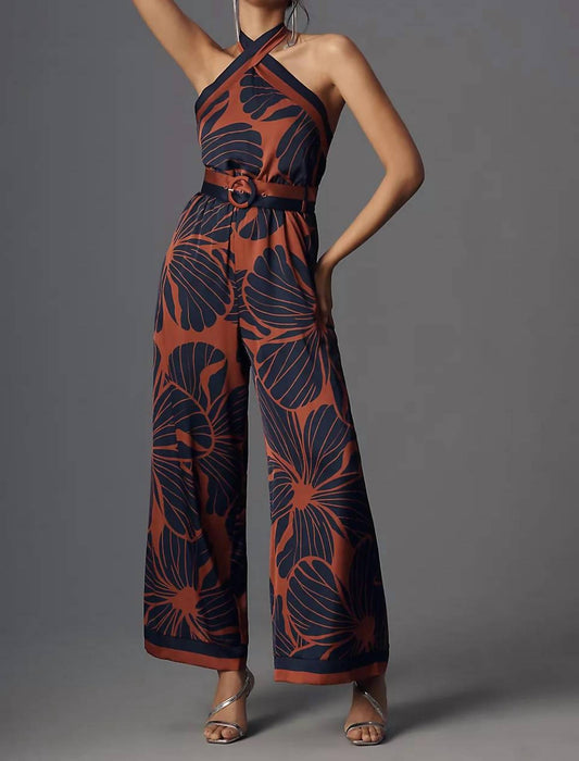 Hutch - Benny Halter Belted Floral Jumpsuit