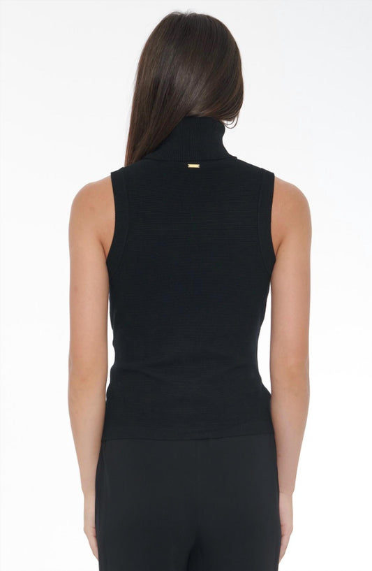 Toccin - Celeste Sleeveless Tie-front Turtleneck Top
