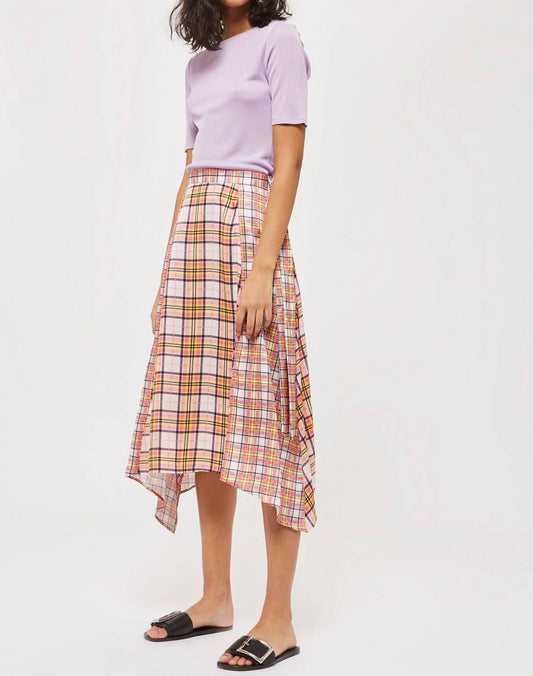 Topshop - Asymmetrical Plaid Midi Skirt