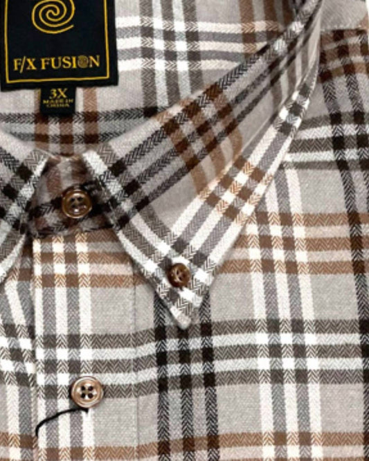 F/X Fusion - Men's Long Sleeve Mini Checkered Polo