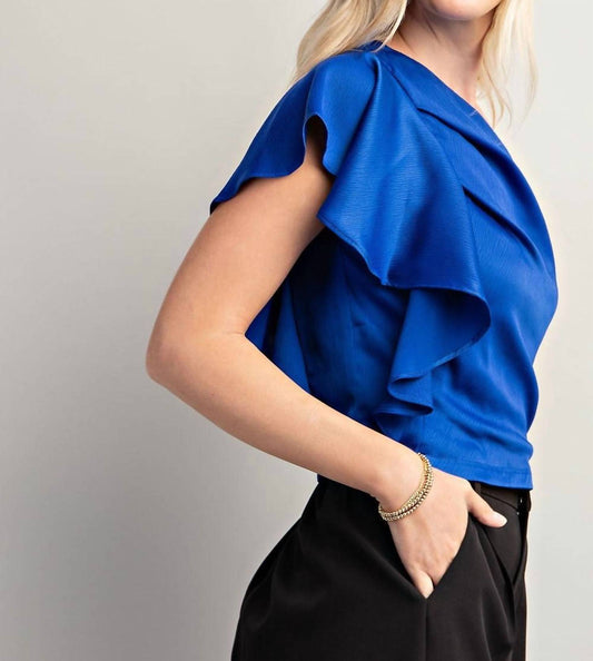 Glam - One Shoulder Satin Blouse