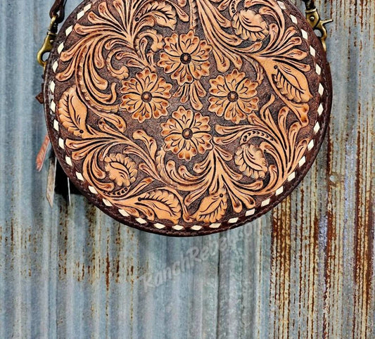 American Darling - Women's Tooled Leather Canteen Bag