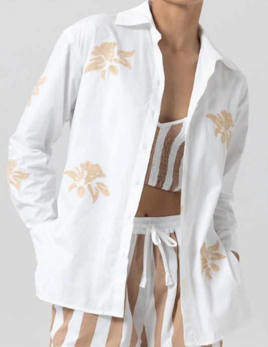 Lusana - Jayce Embroidered Poplin Shirt