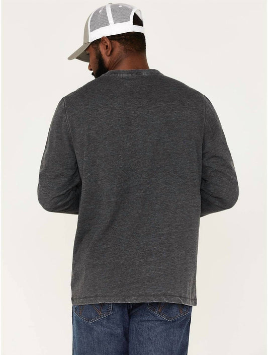 Flags & Anthem - Chantham Burnout Slub Henley Long Sleeve Shirt