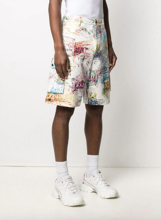 Valentino - Roman Sketches Print Bermuda Shorts