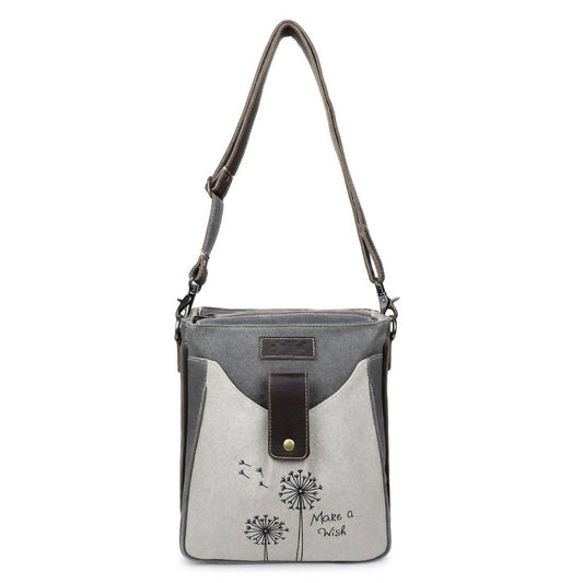 Sixtease Bags - Women's Canvas & Leather Crossbody Bag