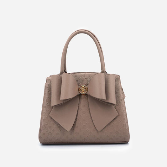 Like Dreams - Women's Crossi Elegance Large Bow Vegan Leather Satchel