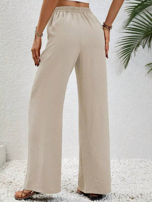 Trendsi - Casual Drawstring Wide Leg Pants