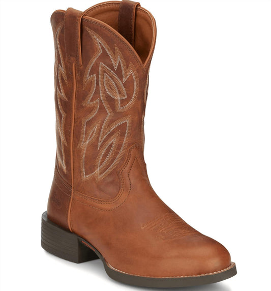 Justin - MEN'S RENDON BROWN WESTERN BOOTS - EE WIDTH