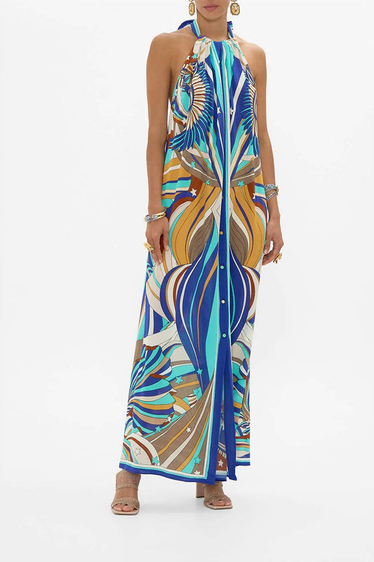 Camilla - Button Front Opening Maxi Dress