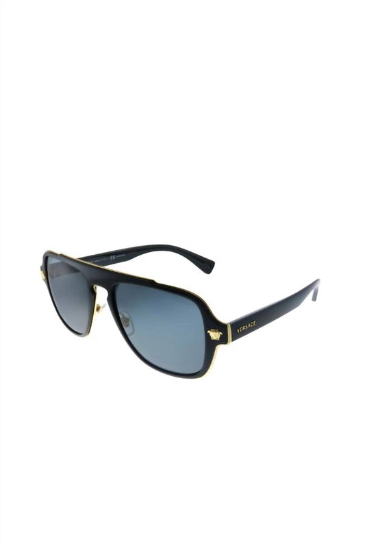 Versace - Medusa Charm Aviator Plastic Sunglasses with Grey Polarized Lens