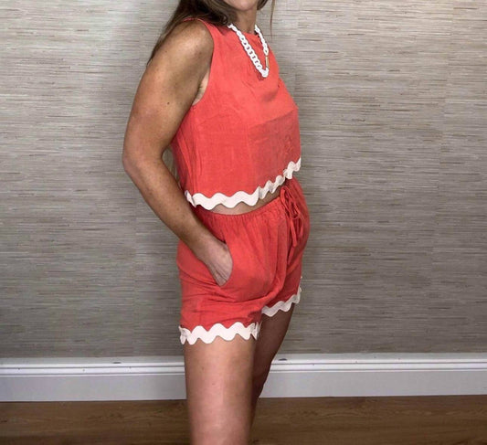 Anniewear - Ric Rac Trim Short Set