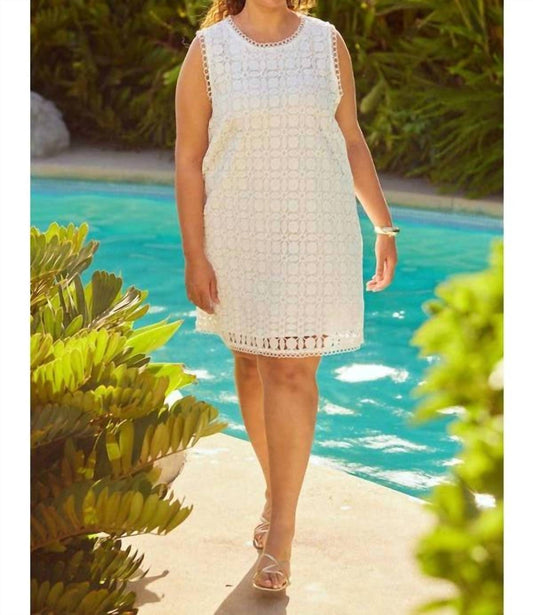 Skies Are Blue - Plus Size Crochet Lace Shift Mini Dress