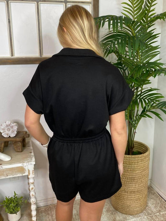 Umgee - Neoknit Half Zip Long Sleeve Romper