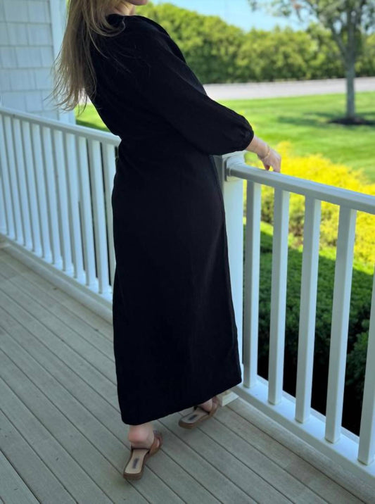 Bobi - Poet Sleeve Button Up Maxi Kaftan Dress