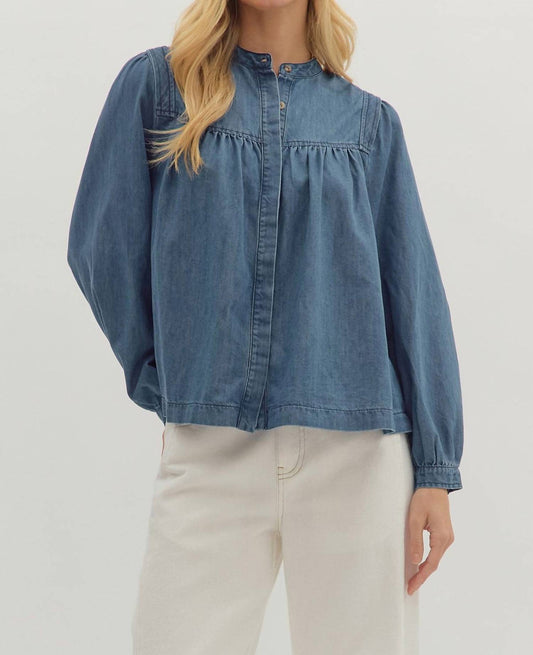 Entro - Abby Long Sleeve Denim Top