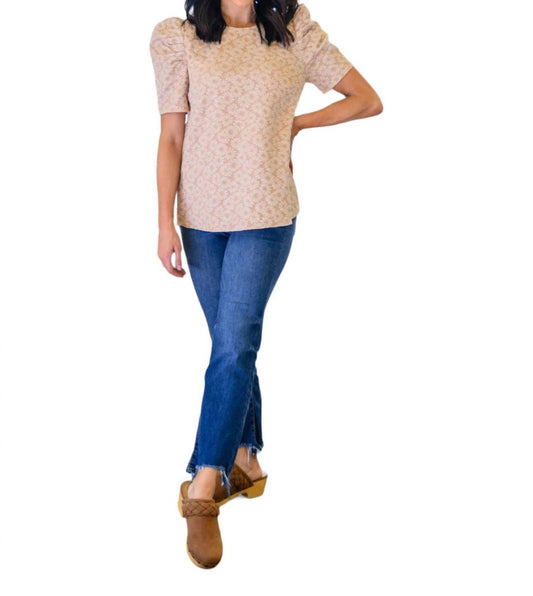 Mittoshop - Kelsi Jacquard Puff Sleeve Top