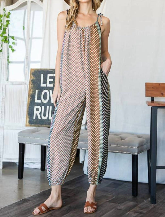 Bucketlist - Geo Print Draped Jumpsuit