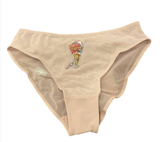 Love & Swans - Women's Mesh Ice Cream Embroidery Panties
