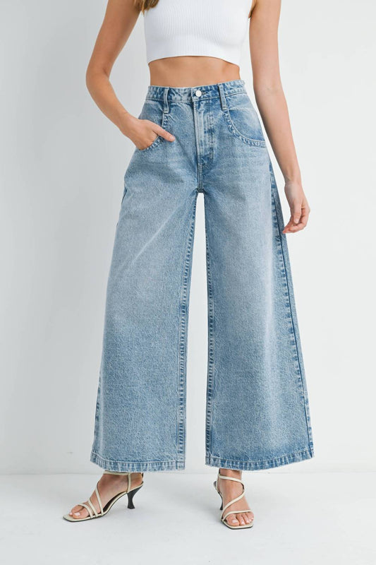 Just Black Denim - Low-Rise Super Wide Leg Jeans