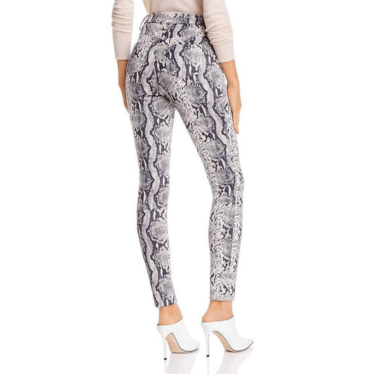 Sunset & Spring - Women's Snake Print Ankle Skinny Pants