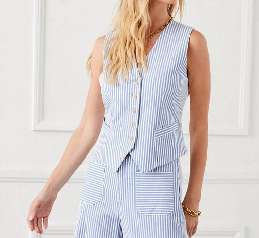 Karen Kane - Stripe Button Up Vest