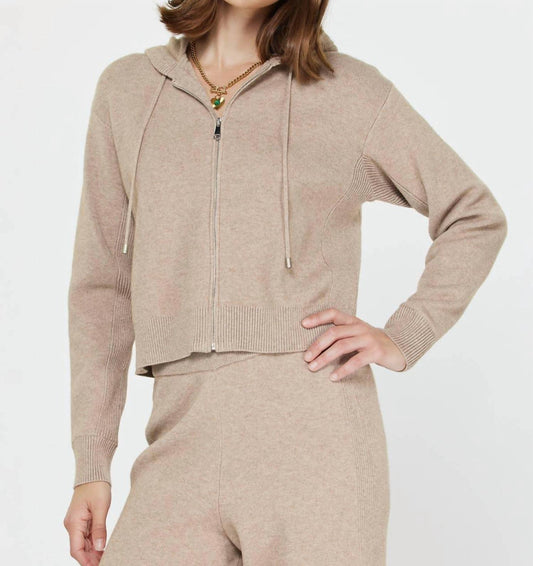 Current Air - Cropped Knit Zip-up Hoodie