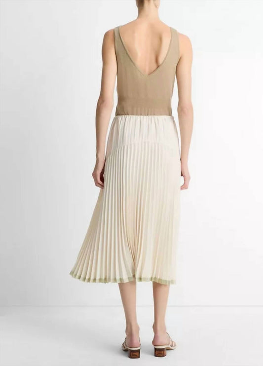 Vince - Pleated Satin Tiered Skirt