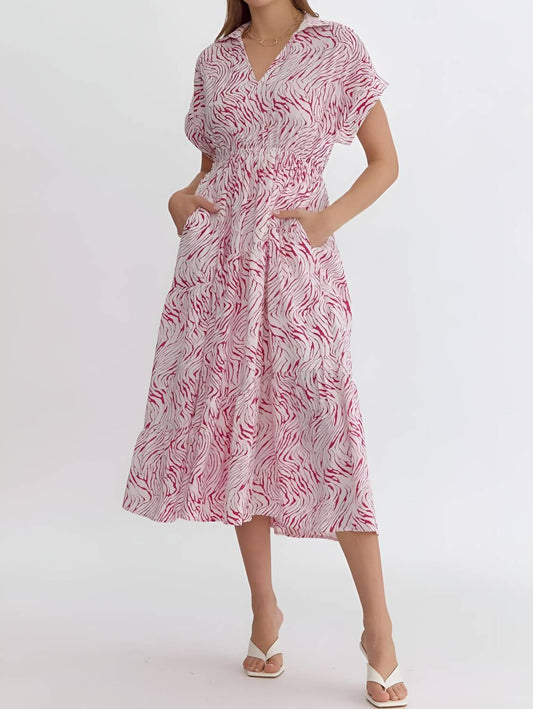 Entro - Zebra Midi Dress