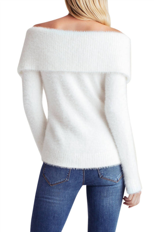 Kensie - Fur Yarn Long Sleeve Off The Shoulder Sweater