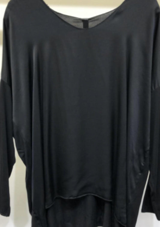 Venti6 - Silk Draped Long Sleeve Top