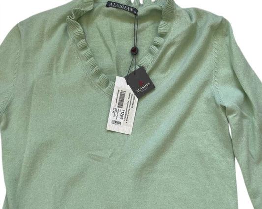 Alashan Cashmere - Women's Ruffle V Neck Sweater