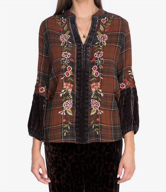 Johnny Was - UCCELLO VELVET MIX PARIS EFFORTLESS BLOUSE