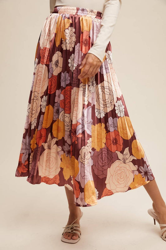 Listicle - Floral Dream Pleated Skirt