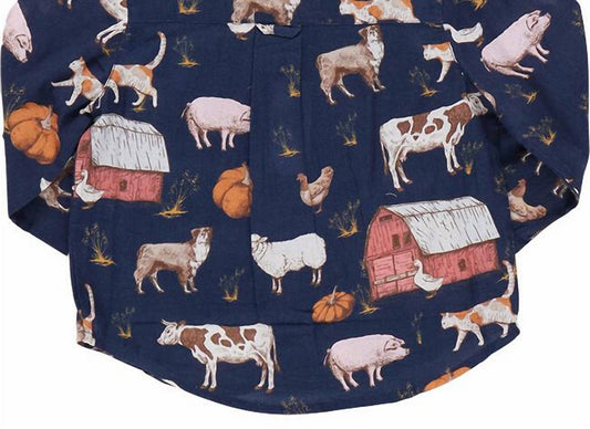 Pink Chicken - Boy's Classic Long Sleeve 2-pocket Shirt