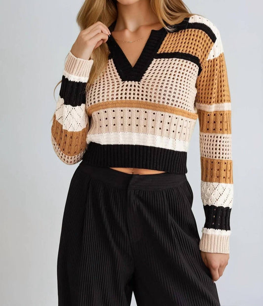 Le Lis - Collared V-neck Sweater