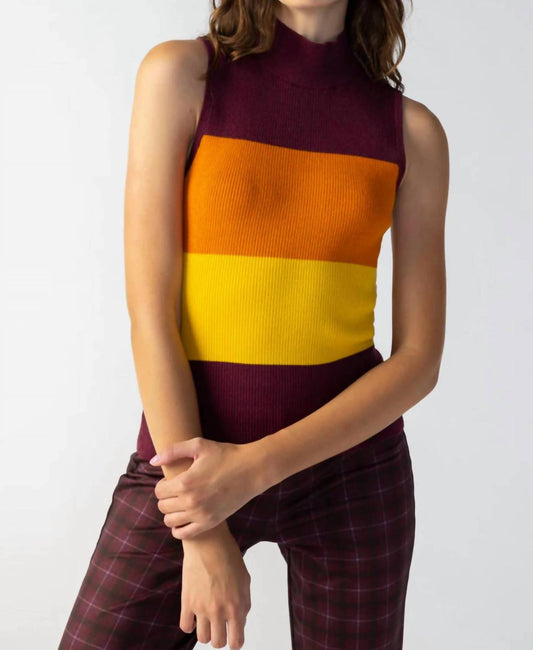 Sanctuary - Colorblock Mock Neck Tank Top