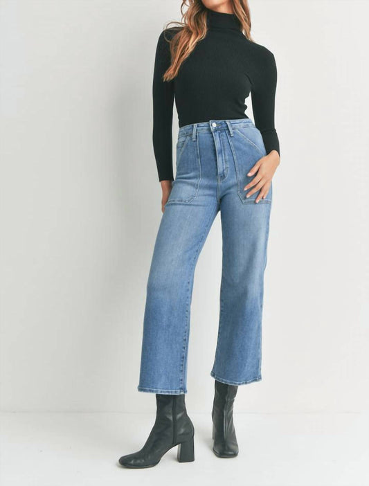 Just Black Denim - High Rise Cargo Pocket Wide Leg Jeans