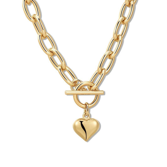 Eklexic - Women's Alana Puffy Heart Charm Necklace