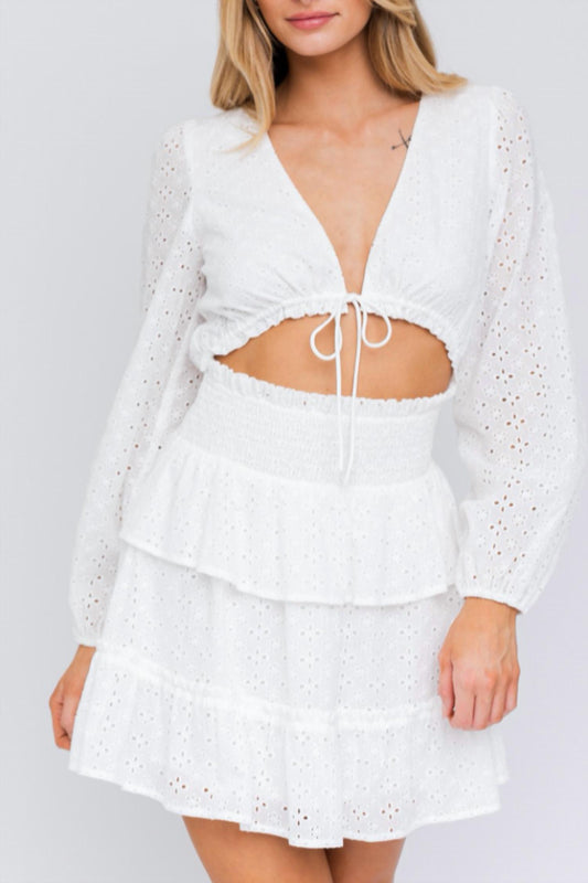 Eyelet Mini Dress