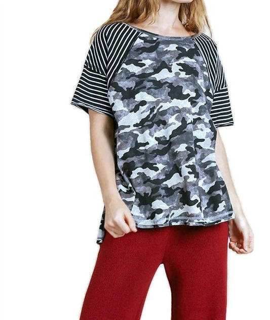 Umgee - Camo & Striped Top
